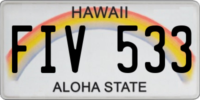 HI license plate FIV533