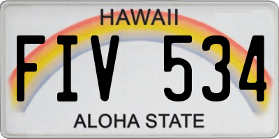 HI license plate FIV534