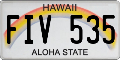 HI license plate FIV535