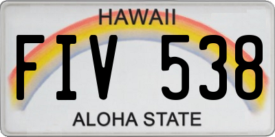 HI license plate FIV538