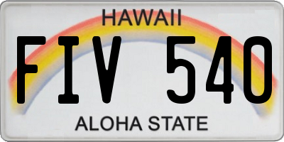 HI license plate FIV540