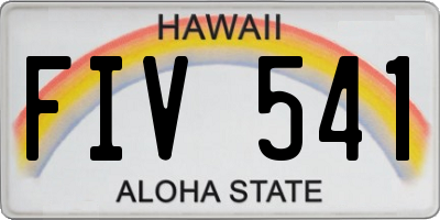 HI license plate FIV541
