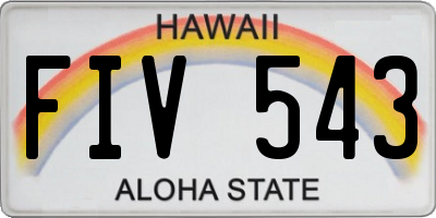 HI license plate FIV543