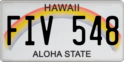 HI license plate FIV548