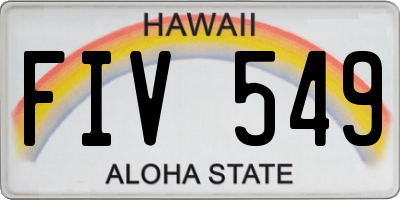 HI license plate FIV549