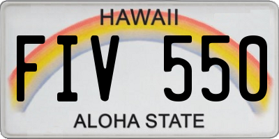 HI license plate FIV550