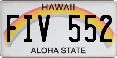 HI license plate FIV552