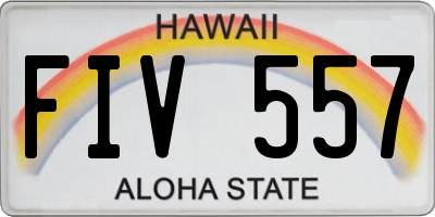 HI license plate FIV557