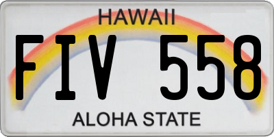 HI license plate FIV558