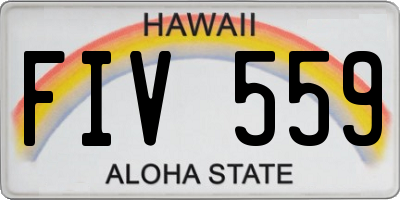 HI license plate FIV559