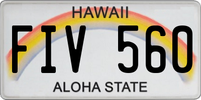 HI license plate FIV560