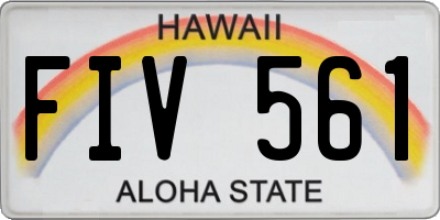 HI license plate FIV561
