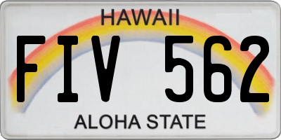 HI license plate FIV562