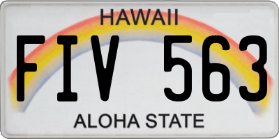 HI license plate FIV563