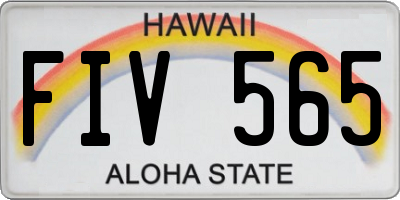 HI license plate FIV565