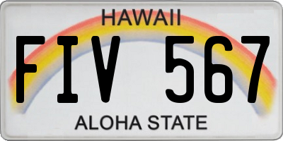 HI license plate FIV567
