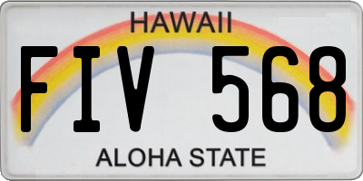 HI license plate FIV568