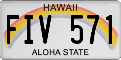 HI license plate FIV571