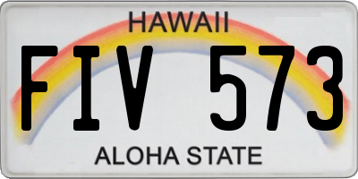 HI license plate FIV573