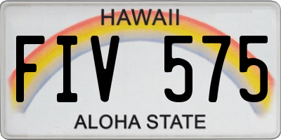 HI license plate FIV575