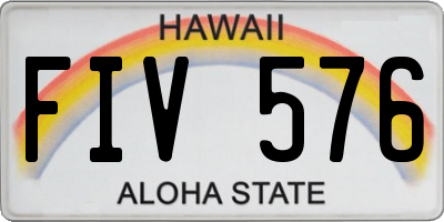 HI license plate FIV576