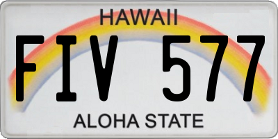HI license plate FIV577