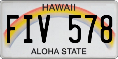HI license plate FIV578