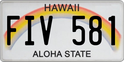 HI license plate FIV581