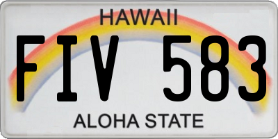 HI license plate FIV583
