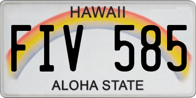 HI license plate FIV585