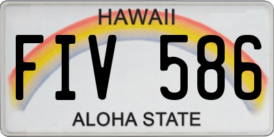HI license plate FIV586