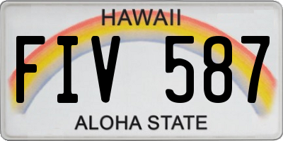HI license plate FIV587