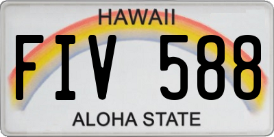 HI license plate FIV588