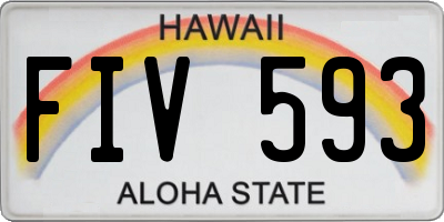 HI license plate FIV593
