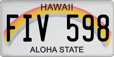 HI license plate FIV598