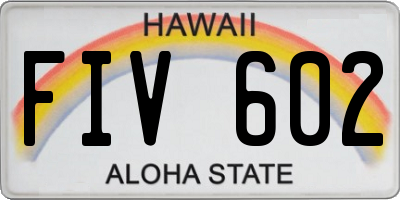 HI license plate FIV602