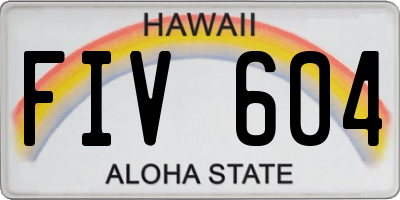 HI license plate FIV604