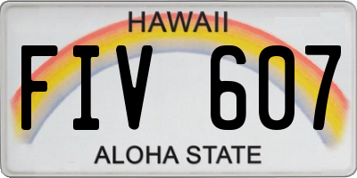 HI license plate FIV607