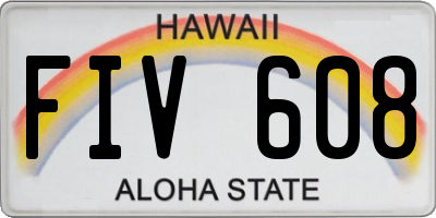 HI license plate FIV608
