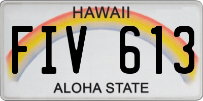 HI license plate FIV613