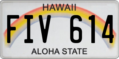 HI license plate FIV614