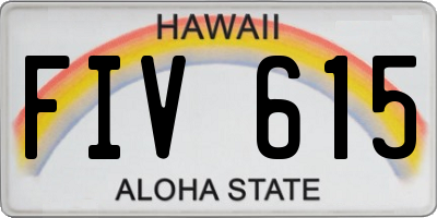 HI license plate FIV615