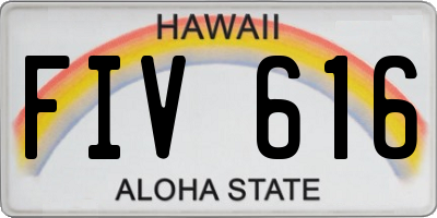 HI license plate FIV616