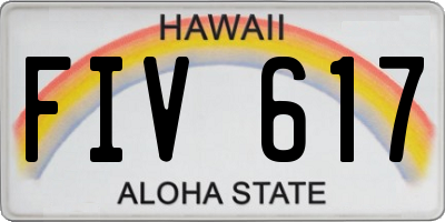 HI license plate FIV617