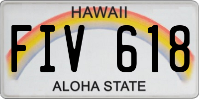 HI license plate FIV618