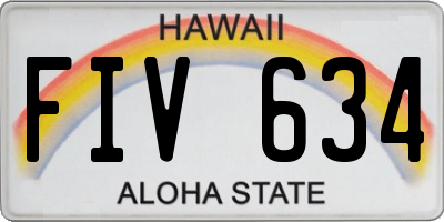 HI license plate FIV634