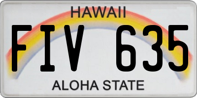 HI license plate FIV635