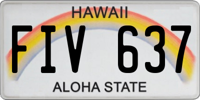 HI license plate FIV637
