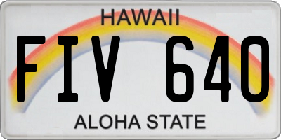 HI license plate FIV640