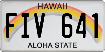 HI license plate FIV641